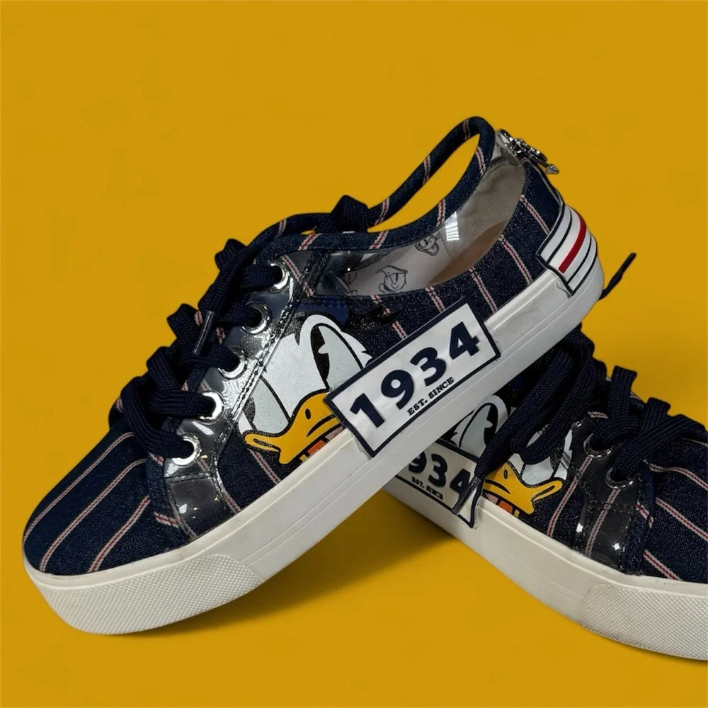 RARE Disney Call It Spring Donald Duck Platform Sneakers - Y2K Nautical Stripe